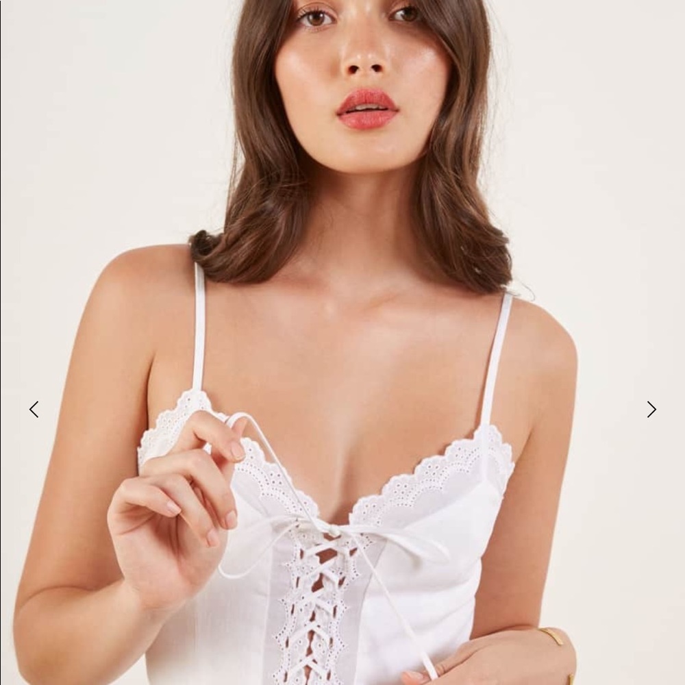 White rose jumpsuit reformation
